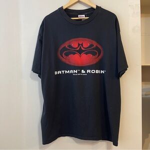 1997 Batman & Robin Vintage Movie Promo T Shirt DC Comics Taco Bell Size XL